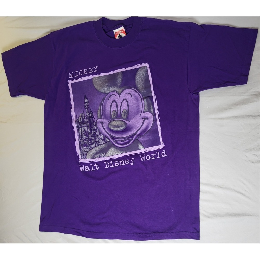 Vintage Mickey Mouse Shirt Adult L Walt Disney World Big Face Magic Kingdom